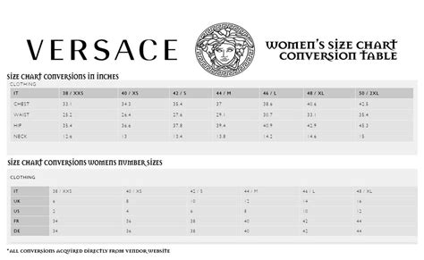 versace jacket size chart|versace size guide.